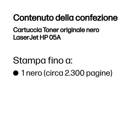 ORIGINALE HP toner nero CE505A 05A 2300 pagine