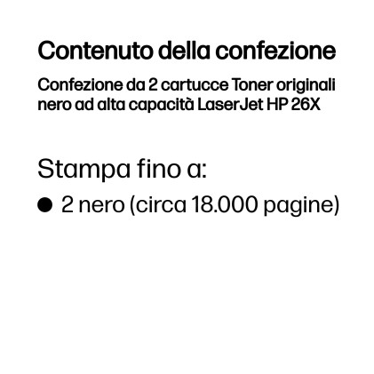 ORIGINALE HP Multipack nero CF226XD 26X