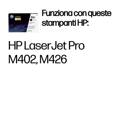ORIGINALE HP toner nero CF226X 26X 9000 pagine alta capacitа