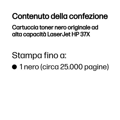 ORIGINALE HP toner nero CF237X 37X 25000 pagine
