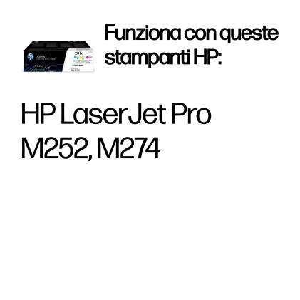 HP Confezione da 3 cartucce toner ciano/magenta/giallo originale ad alta capacit&agrave; LaserJet 201X
