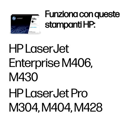 Hp Toner Nero Cf259X 59X Alta Capacita 10000 Pag, 59X Ts