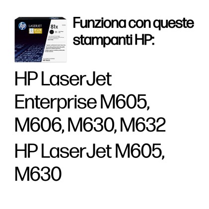 ORIGINALE HP toner nero CF281X 81X 25000 pagine alta capacitа