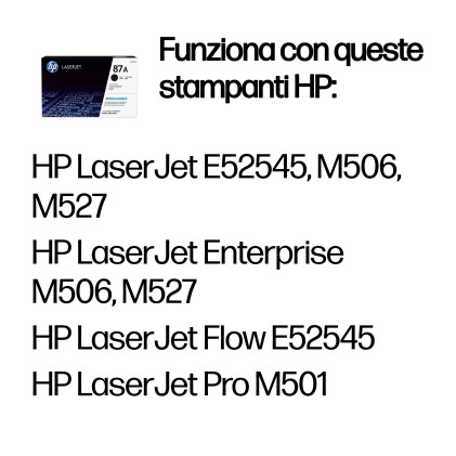 Hp originale Toner Nero 87A 9.000Pag Per Lj M5Xx