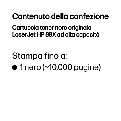 ORIGINALE HP toner nero CF289X 89X 10000 pagine