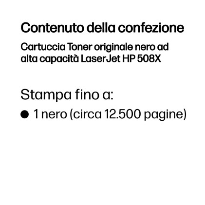 ORIGINALE HP toner nero CF360X 508X 12500 pagine alta capacitа