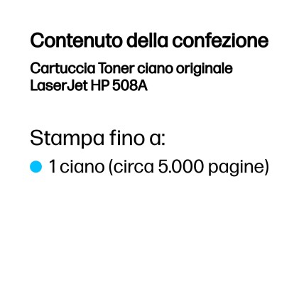 Hp Toner Ciano 508A 5000 Pagine Per M552/M553/M577