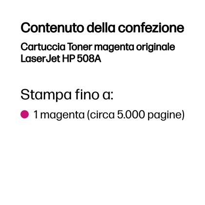 Originale Hp Toner Magenta 508A 5000 Pagine Per M552/M553/M577