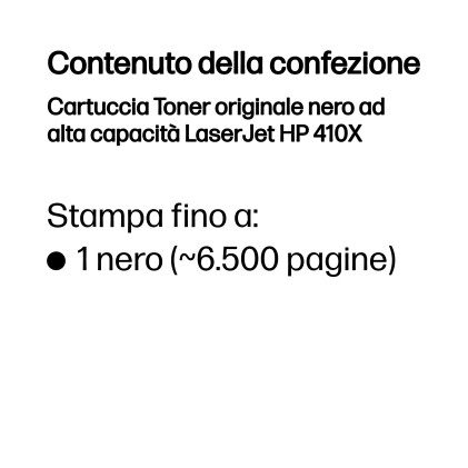 ORIGINALE HP toner nero CF410X 410X 6500 pagine alta capacitа