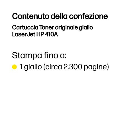 ORIGINALE HP toner giallo CF412A 410A 2300 pagine Capacitа standard