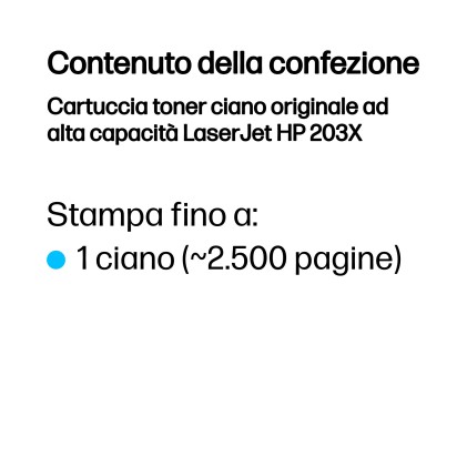 ORIGINALE HP toner ciano CF541X 203X 2500 pagine