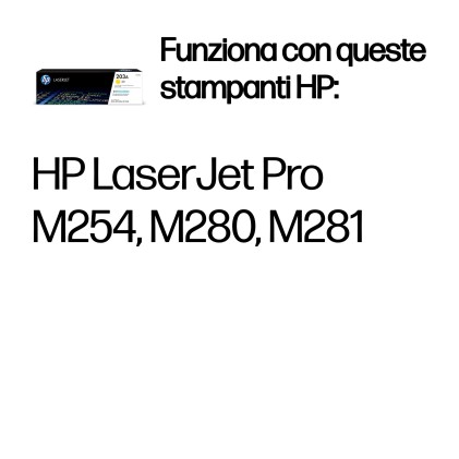 Hp Toner Giallo Per Lj M254/M280/M281 1300Pag, 203A