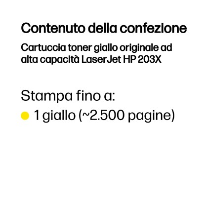 ORIGINALE HP toner giallo CF542X 203X 2500 pagine