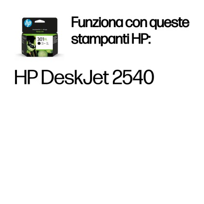 HP Cartuccia originale inchiostro nero ad alta capacit&agrave; 301XL