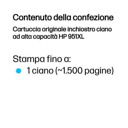 Hp Cart Ink Ciano Per Oj Pro8100/8600 1500Pag 951Xl