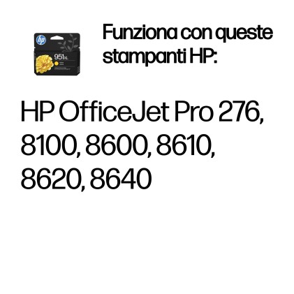 Hp Cart Ink Giallo Per Oj Pro8100/8600 1500Pag 951Xl