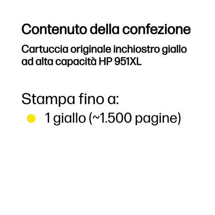 Hp Cart Ink Giallo Per Oj Pro8100/8600 1500Pag 951Xl