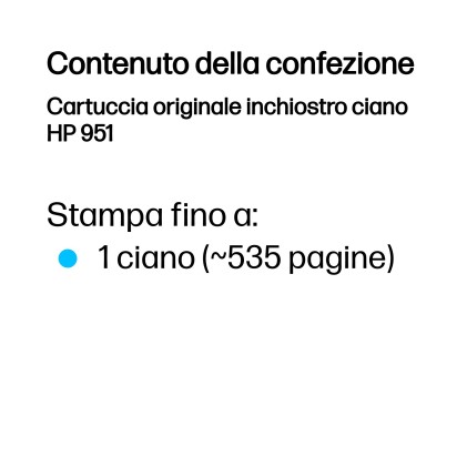 HP Cartuccia originale inchiostro ciano 951