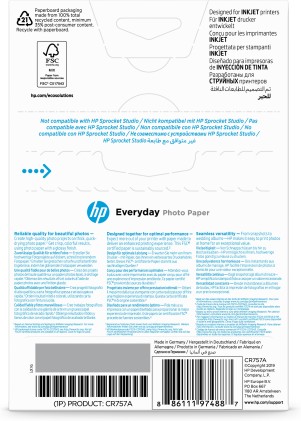 Hp Carta Fotografica Lucida Hp Everyday Glossy Photo Paper - 100 Fogli/10X 15 Cm