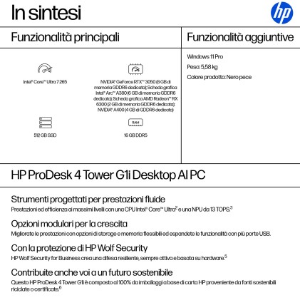 Hp Pc Mt Prodesk 4 Tower G1I Ultra 7 265 16Gb 512Gb Ssd Win 11 Pro