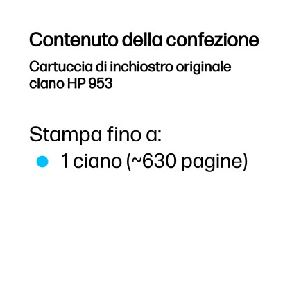 ORIGINALE HP Cartuccia d'inchiostro ciano F6U12AE 953 630 pagine