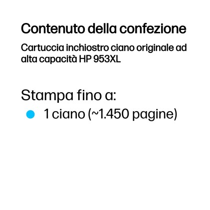 HP Cartuccia inchiostro ciano originale ad alta capacit&agrave; 953XL