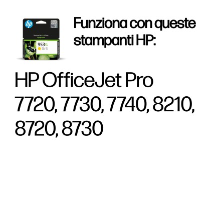 Hp Cart Ink Giallo 953Xl Per Oj Pro 8210/8740/8730 Ts