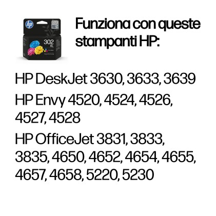 Hp Cart Ink Multicolor Xl 302 Per Dj2130/1110 Oj3830/4650 Ts