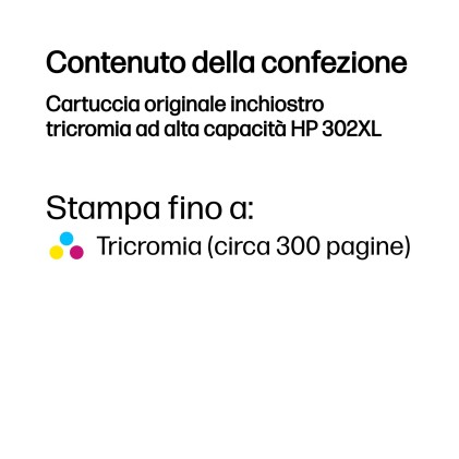 Hp Cart Ink Multicolor Xl 302 Per Dj2130/1110 Oj3830/4650 Ts