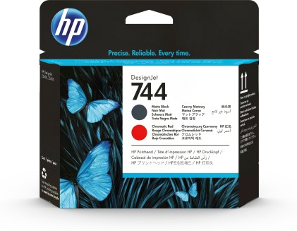 Hp Cart Ink 744 Nero Opaco + Rosso