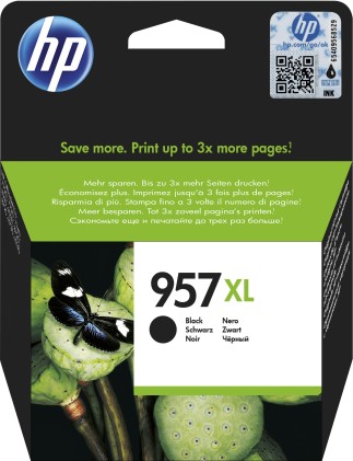 HP Cartuccia di inchiostro nero originale ad alta capacit&agrave; 957XL