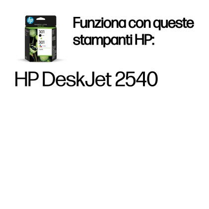 ORIGINALE HP Multipack nero / differenti colori N9J72AE 301 2x inchiostro HP 301: 1x CH561EE + 1x CH562EE