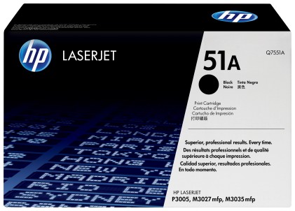ORIGINALE HP toner nero Q7551A 51A 6500 pagine