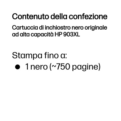 HP Cartuccia di inchiostro nero originale ad alta capacit&agrave; 903XL