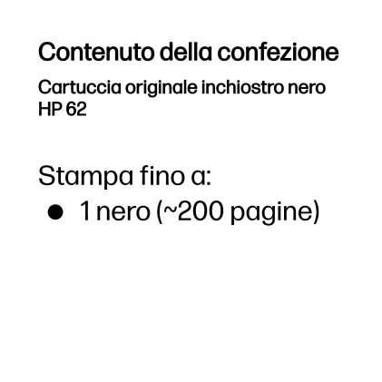 Originale Ink HP Nero N.62 