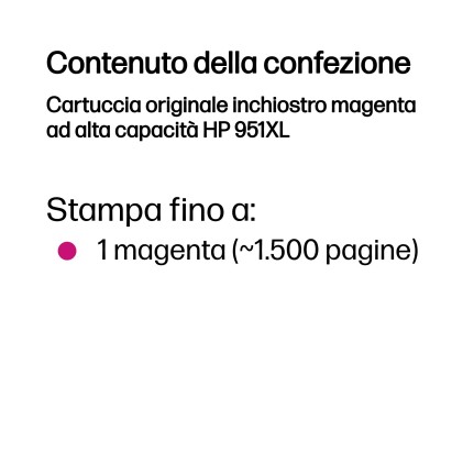 Ink HP originale Cn047Ae N.951Xl Magenta 1500 Pag