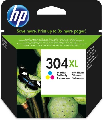 Ink HP originale N9K07Ae Ciano/Magenta/Giallo 304 Xl Cmy 300P