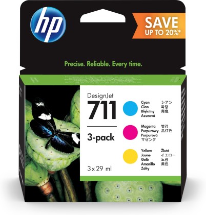 Ink HP originale Multipack P2V32A N711 Ciano/Magenta/Giallo 2X29Ml