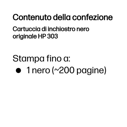 Ink HP originale T6N02Ae N.303 Nero Per Envy 6230/7830/7130