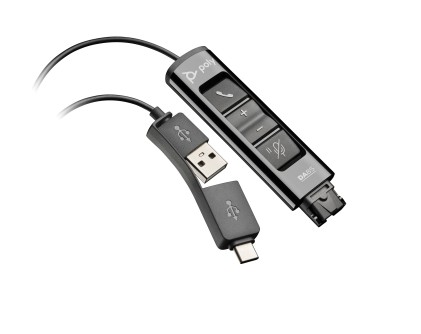 HP Poly DA85 USB to QD Black Adapter TAA Adattatore di interfaccia