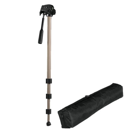 Hama Monopiede "Star 78 Mono", champagne (61-176 cm), testa 3D con sgancio rapido, gambe in 4 sezioni, borsa per trasporto
