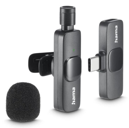 Hama Smart Wireless Nero Microfono Lavalier/Lapel