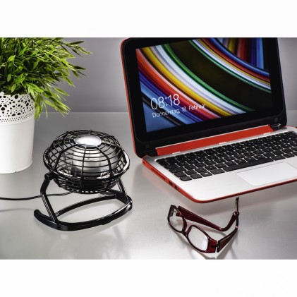 Ventilatore da tavolo USB Hama da 10 cm - Cavo da 1 m - Nero