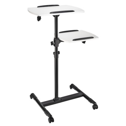 Supporto da pavimento per proiettore Hama con 2 ripiani - Portata massima 10 kg - Altezza regolabile - Ruote - Ripiano superiore 42x50 cm - Ripiano inferiore 40x35 cm - Nero