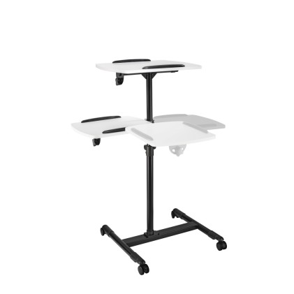 Supporto da pavimento per proiettore Hama con 2 ripiani - Portata massima 10 kg - Altezza regolabile - Ruote - Ripiano superiore 42x50 cm - Ripiano inferiore 40x35 cm - Nero