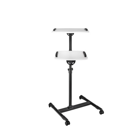 Supporto da pavimento per proiettore Hama con 2 ripiani - Portata massima 10 kg - Altezza regolabile - Ruote - Ripiano superiore 42x50 cm - Ripiano inferiore 40x35 cm - Nero