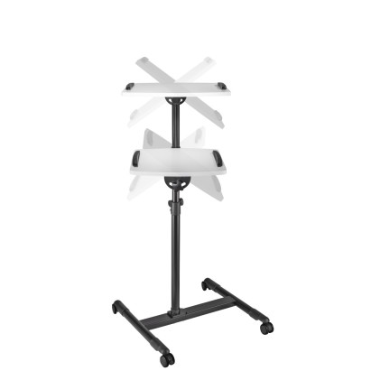 Supporto da pavimento per proiettore Hama con 2 ripiani - Portata massima 10 kg - Altezza regolabile - Ruote - Ripiano superiore 42x50 cm - Ripiano inferiore 40x35 cm - Nero
