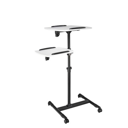 Supporto da pavimento per proiettore Hama con 2 ripiani - Portata massima 10 kg - Altezza regolabile - Ruote - Ripiano superiore 42x50 cm - Ripiano inferiore 40x35 cm - Nero
