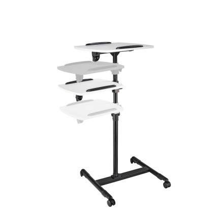 Supporto da pavimento per proiettore Hama con 2 ripiani - Portata massima 10 kg - Altezza regolabile - Ruote - Ripiano superiore 42x50 cm - Ripiano inferiore 40x35 cm - Nero