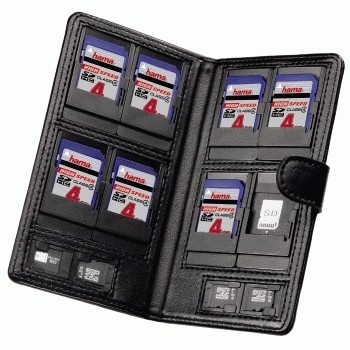 Hama "Vegas" f/ SD/microSD custodia per scheda di memoria Ecopelle Nero